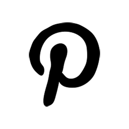Pinterest logo in black.